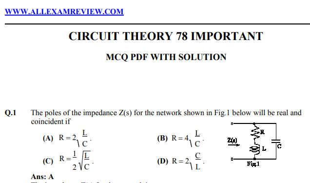 CIRCUIT THEORY 78 IMPORTANT 