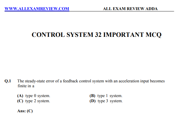 CONTROL SYSTEM 32 IMPORTANT
