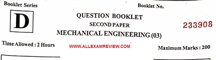 JPSC AE Civil And Mechanical Question Paper 2020