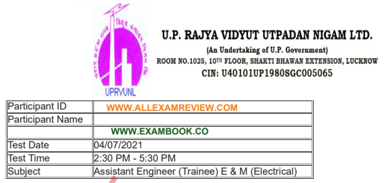 UPRVUNL AE Electrical 2020 Question Paper