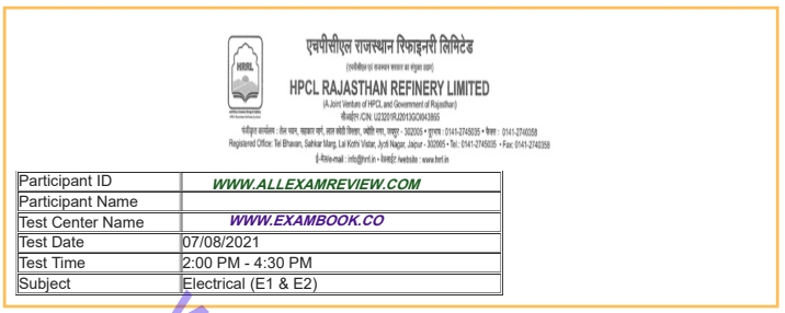 HRRL Electrical Engineer 2021 Question Paper