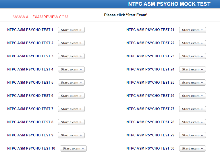 RRB ASM Psycho 2022 Online Test Series