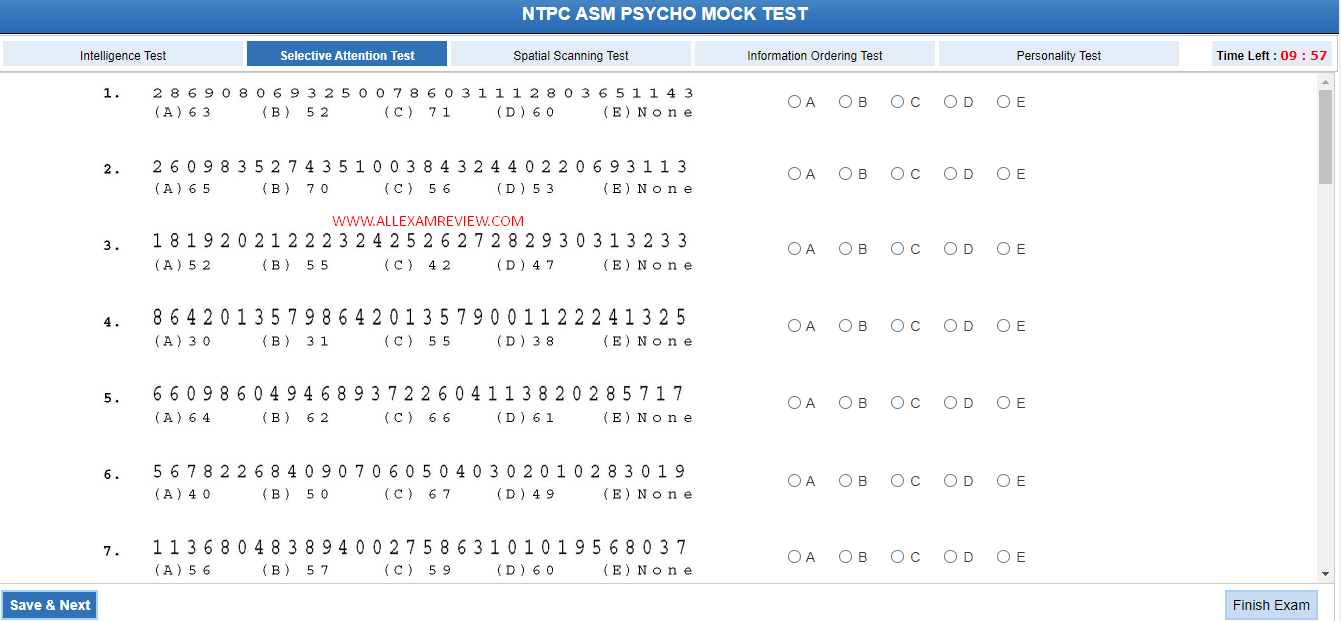 ASM Psycho Test Exam Pattern 2022