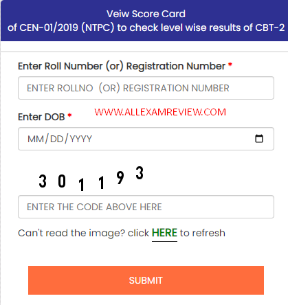 RRB NTPC CBT 2 Level 2 Result