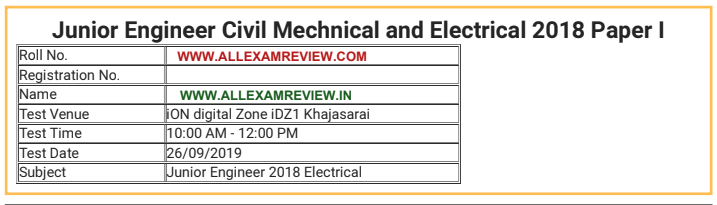 SSC JE Electrical Previous Year 2016 To 2020