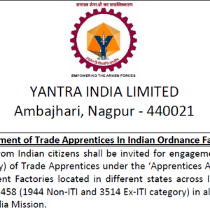 Yantra India Limited (YIL) Recruitment Apprentice 2023