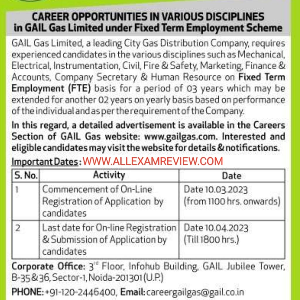 GAIL GAS Recruitment 2023