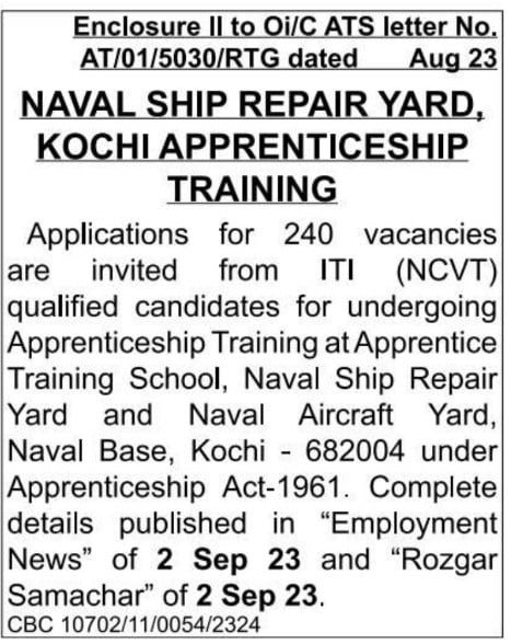 Naval Ship Repair Yard Apprentice 2023