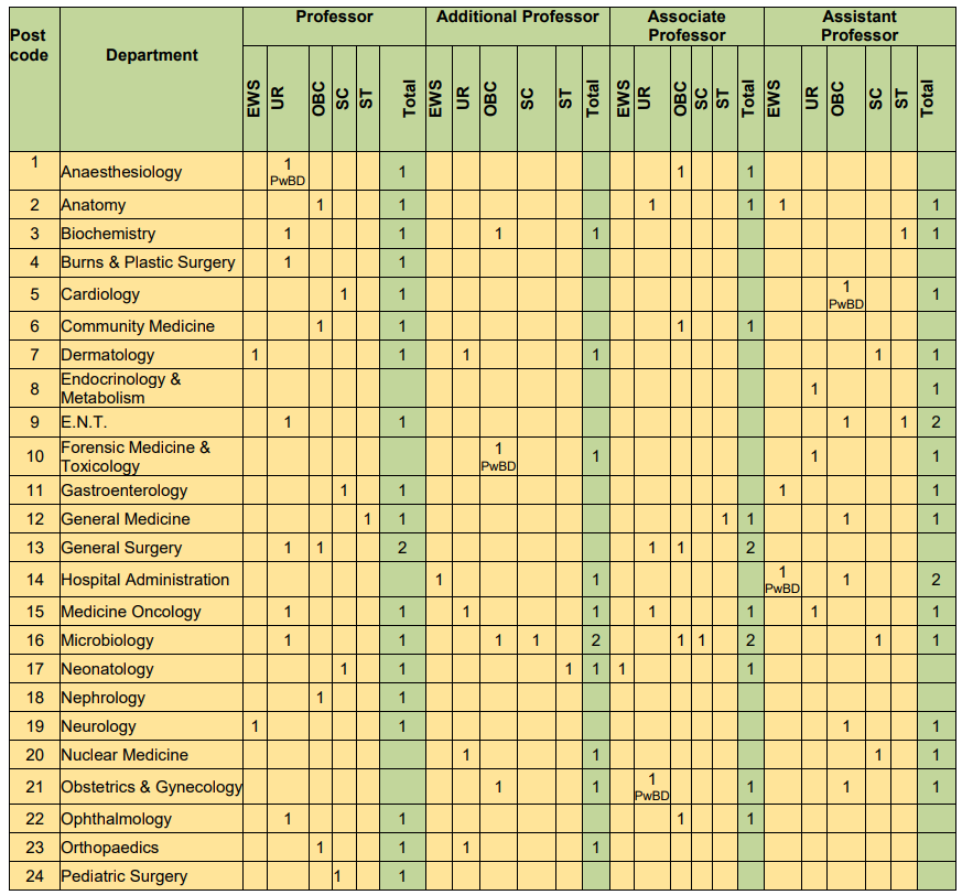 AIIMS Jammu Professor Recruitment 2024