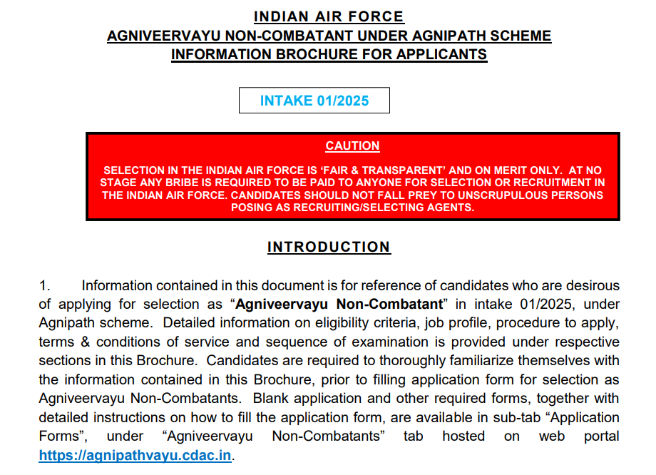 Air Force Non Combatant Recruitment 2024
