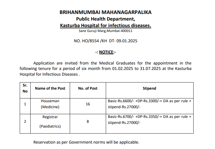 BMC Recruitment 2025