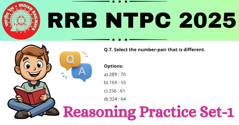 RRB NTPC Reasoning Set 1 Free Practice Set For Under Graduate Level CBT ...