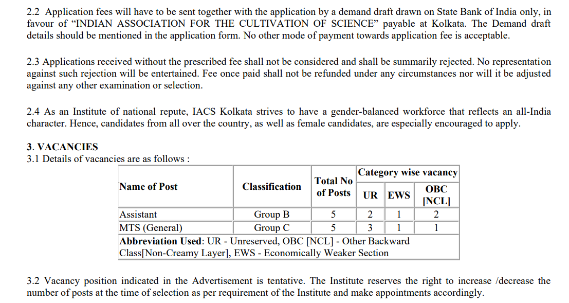 IACS Recruitment 2026