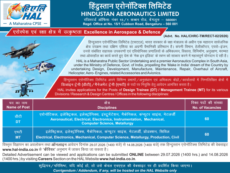 HAL Recruitment MT 2026