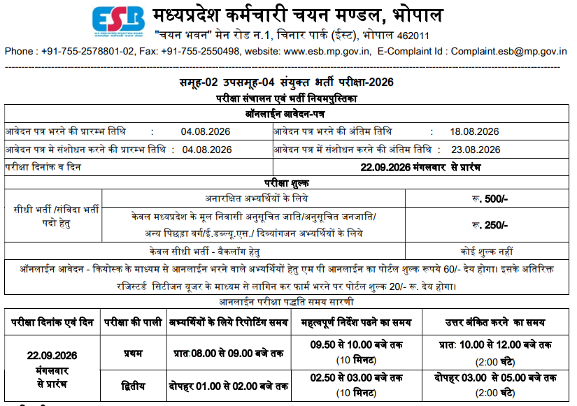 MPESB Patwari Recruitment 2026