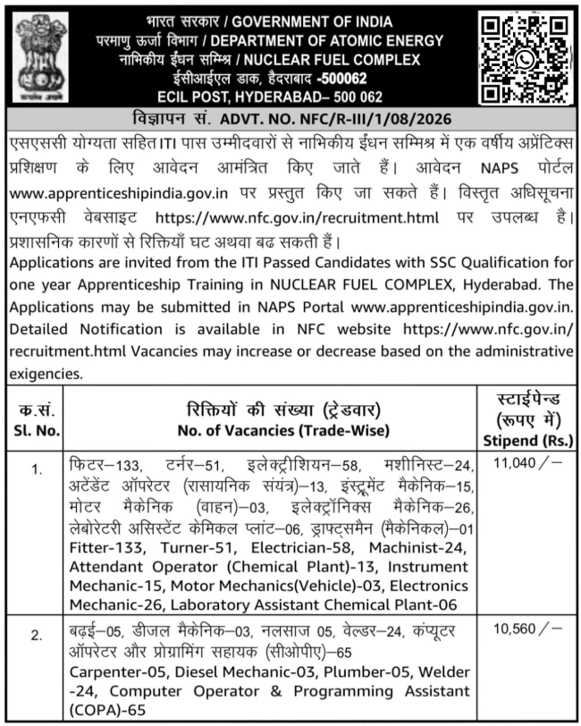 NFC Apprentice Recruitment 2026